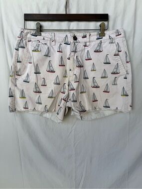 Men's Sailboat Print Casual Shorts - light pink